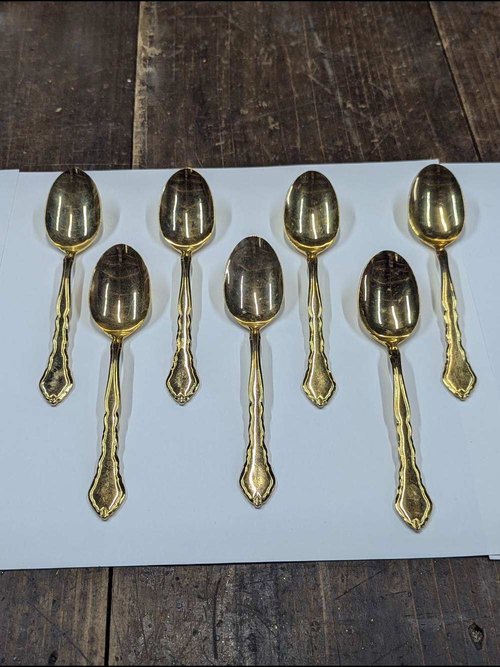 Supreme Cutlery Baroness By Towle Gold Flatware TableSpoon Set Of 7